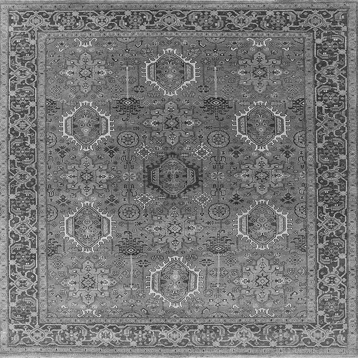 Square Machine Washable Oriental Gray Industrial Rug, wshurb2479gry