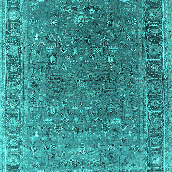 Machine Washable Oriental Turquoise Industrial Area Rugs, wshurb2480turq