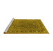 Sideview of Machine Washable Oriental Yellow Industrial Rug, wshurb2480yw