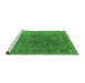 Sideview of Machine Washable Oriental Green Industrial Area Rugs, wshurb2480grn