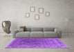 Machine Washable Oriental Purple Industrial Area Rugs in a Living Room, wshurb2480pur