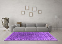 Machine Washable Oriental Purple Industrial Rug, wshurb2480pur