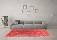 Machine Washable Oriental Red Industrial Rug, wshurb2480red