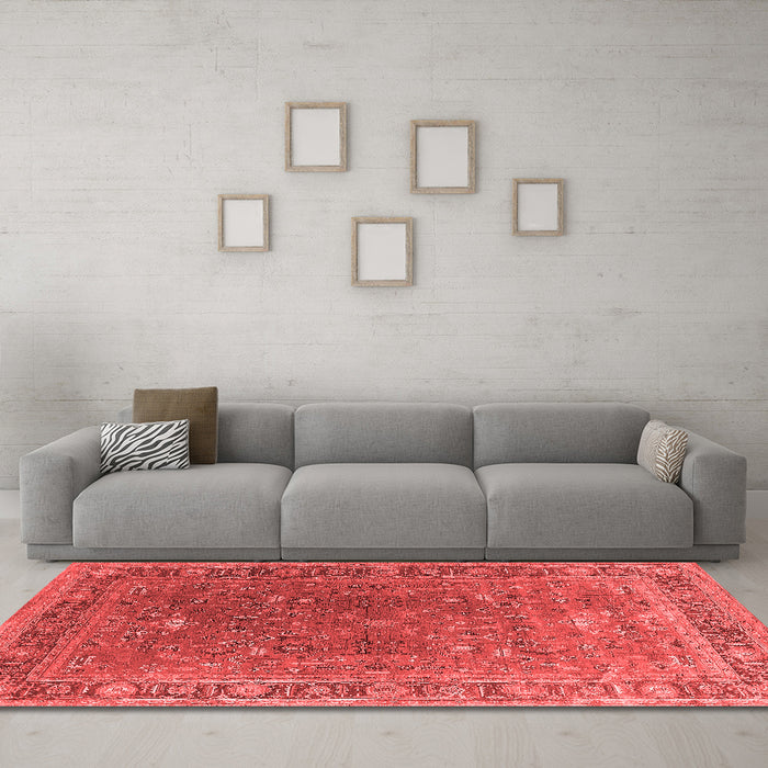 Industrial Red Washable Rugs