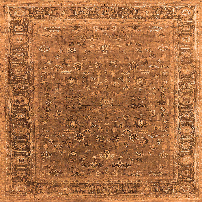 Square Oriental Orange Industrial Rug, urb2480org