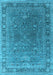 Machine Washable Oriental Light Blue Industrial Rug, wshurb2480lblu