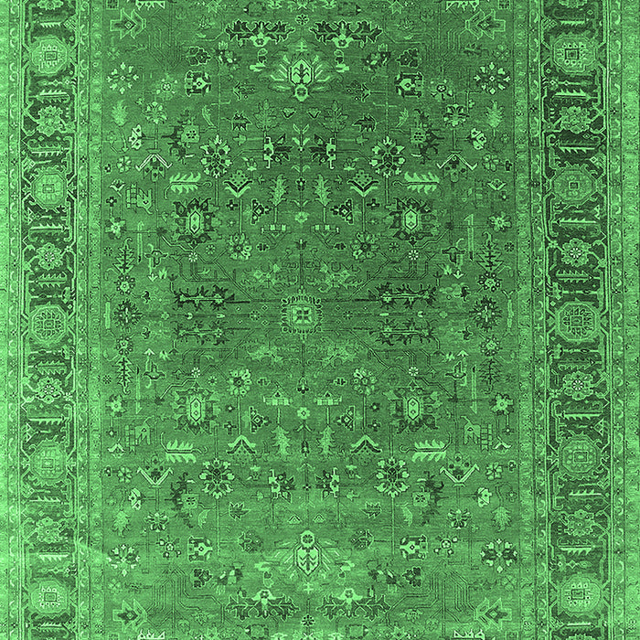 Machine Washable Oriental Emerald Green Industrial Area Rugs, wshurb2480emgrn