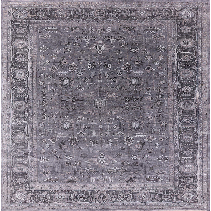 Square Machine Washable Industrial Modern Dark Gray Rug, wshurb2480