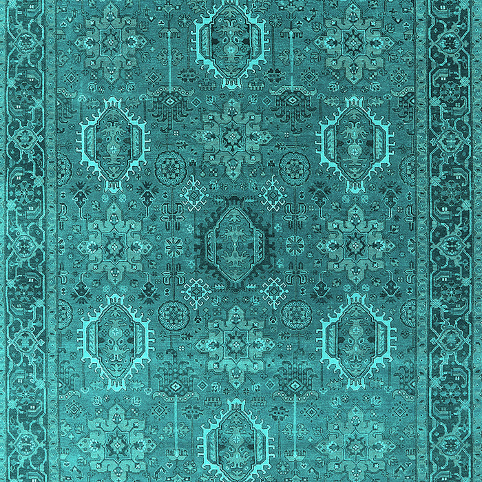 Machine Washable Oriental Turquoise Industrial Area Rugs, wshurb2481turq