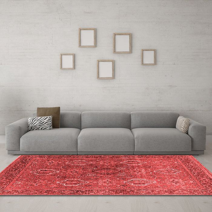 Industrial Red Washable Rugs