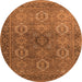 Round Oriental Orange Industrial Rug, urb2481org