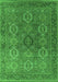 Machine Washable Oriental Green Industrial Area Rugs, wshurb2481grn