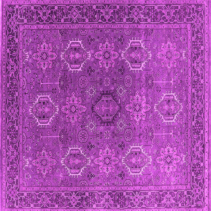 Square Machine Washable Oriental Pink Industrial Rug, wshurb2481pnk