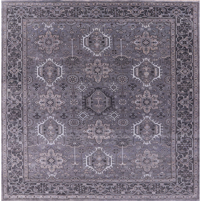 Square Machine Washable Industrial Modern Gray Rug, wshurb2481