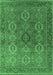 Machine Washable Oriental Emerald Green Industrial Area Rugs, wshurb2481emgrn