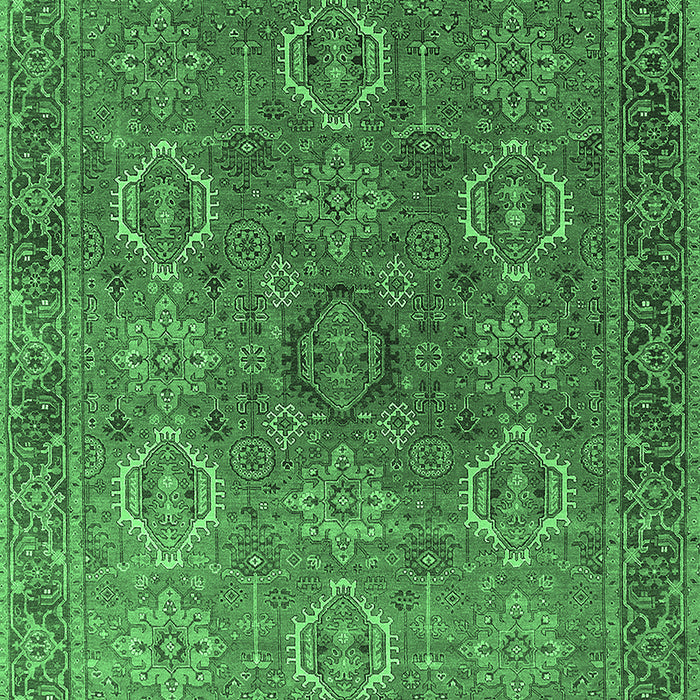 Machine Washable Oriental Emerald Green Industrial Area Rugs, wshurb2481emgrn