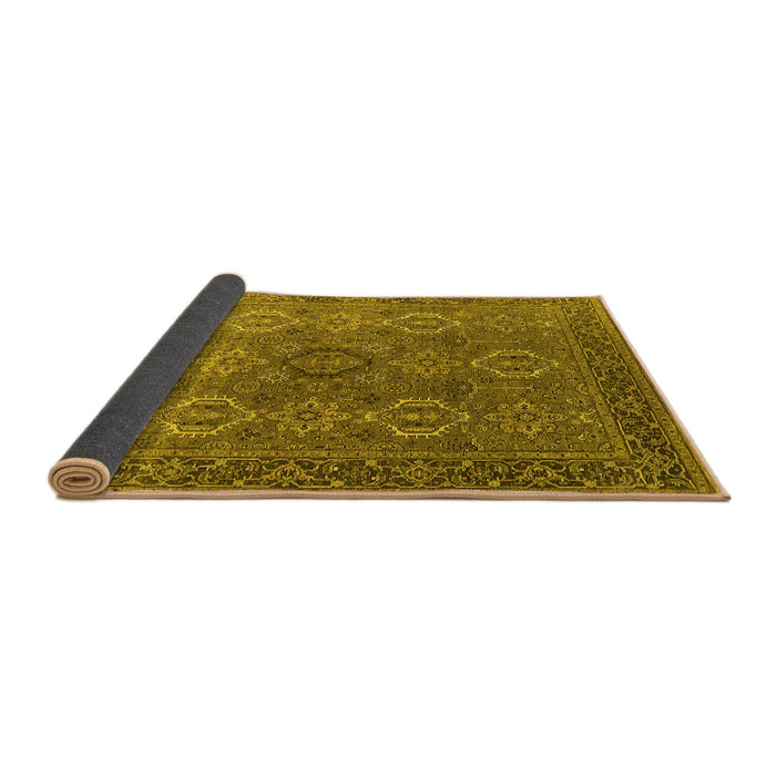 Sideview of Oriental Yellow Industrial Rug, urb2481yw