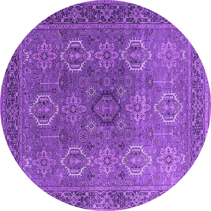 Round Oriental Purple Industrial Rug, urb2481pur