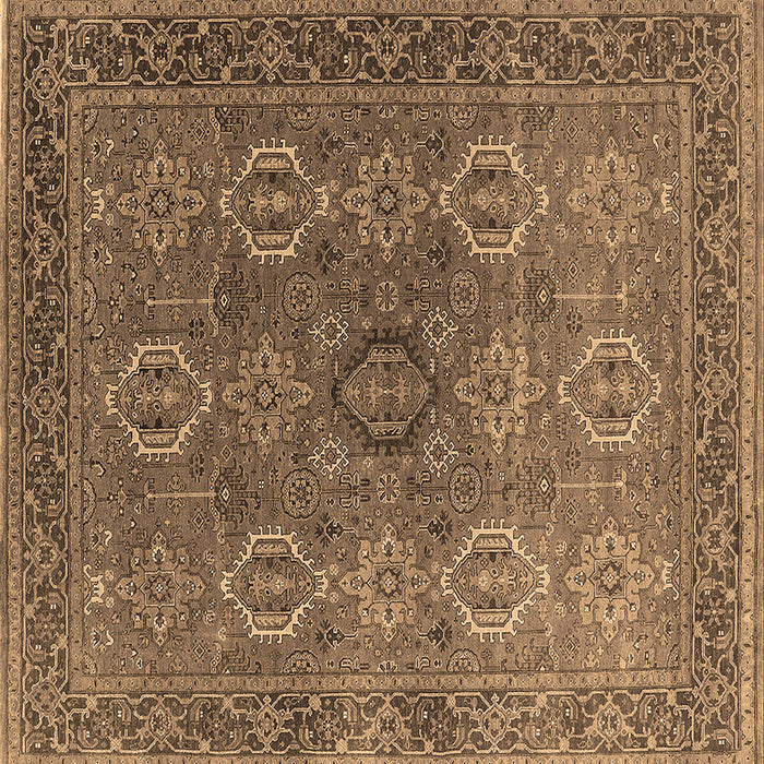 Square Oriental Brown Industrial Rug, urb2481brn