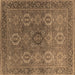 Square Oriental Brown Industrial Rug, urb2481brn