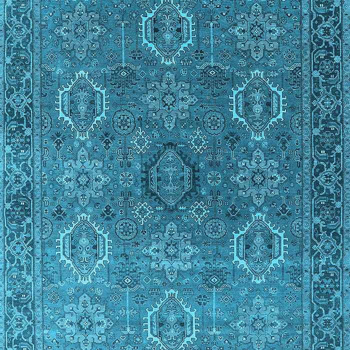 Machine Washable Oriental Light Blue Industrial Rug, wshurb2481lblu