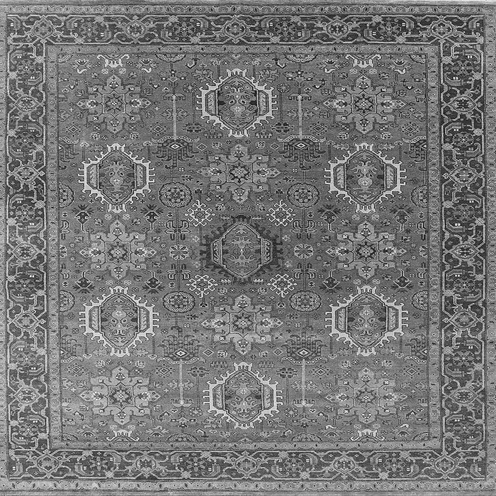 Square Machine Washable Oriental Gray Industrial Rug, wshurb2481gry
