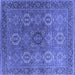 Square Oriental Blue Industrial Rug, urb2481blu