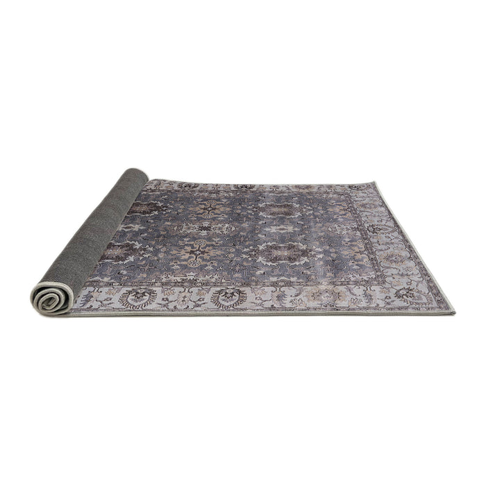 Sideview of Mid-Century Modern Carbon Gray Oriental Rug, urb2482