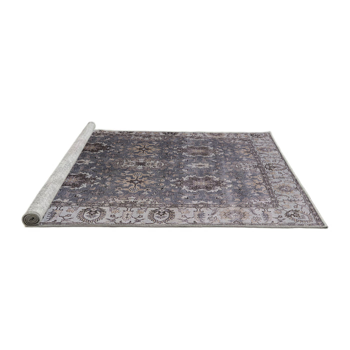 Sideview of Machine Washable Industrial Modern Carbon Gray Rug, wshurb2482