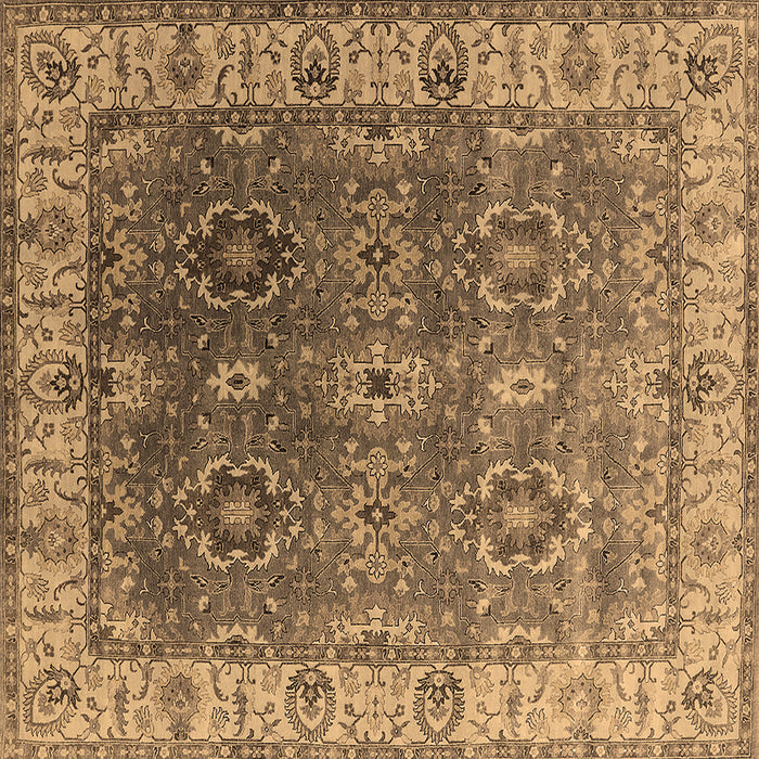 Square Oriental Brown Industrial Rug, urb2482brn