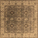 Square Machine Washable Oriental Brown Industrial Rug, wshurb2482brn