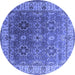 Round Oriental Blue Industrial Rug, urb2482blu