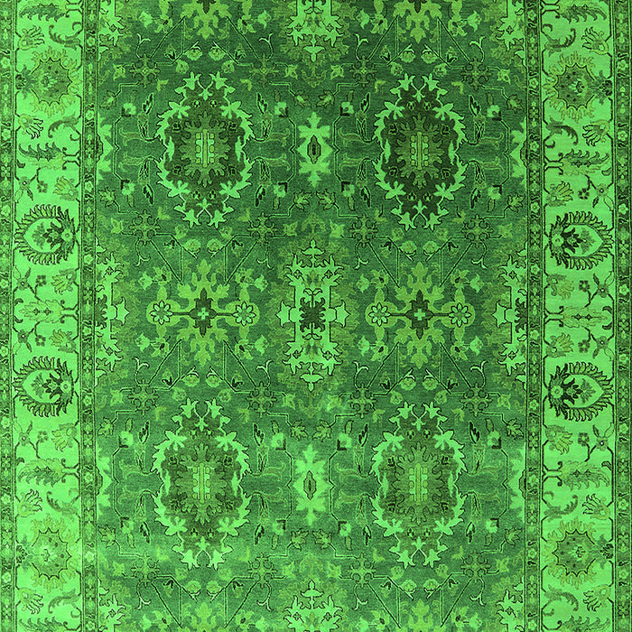 Machine Washable Oriental Green Industrial Area Rugs, wshurb2482grn