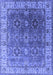 Machine Washable Oriental Blue Industrial Rug, wshurb2482blu