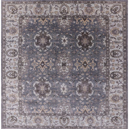 Square Mid-Century Modern Carbon Gray Oriental Rug, urb2482