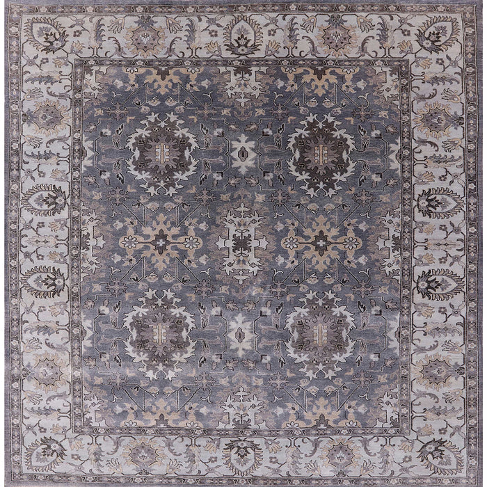 Square Mid-Century Modern Carbon Gray Oriental Rug, urb2482