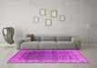Machine Washable Oriental Pink Industrial Rug in a Living Room, wshurb2482pnk