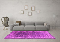 Machine Washable Oriental Pink Industrial Rug, wshurb2482pnk