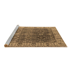 Sideview of Machine Washable Oriental Brown Industrial Rug, wshurb2482brn