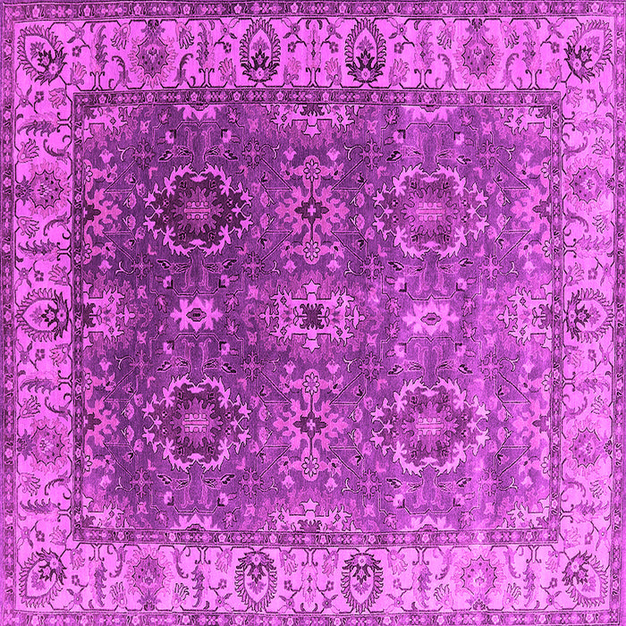Square Machine Washable Oriental Pink Industrial Rug, wshurb2482pnk