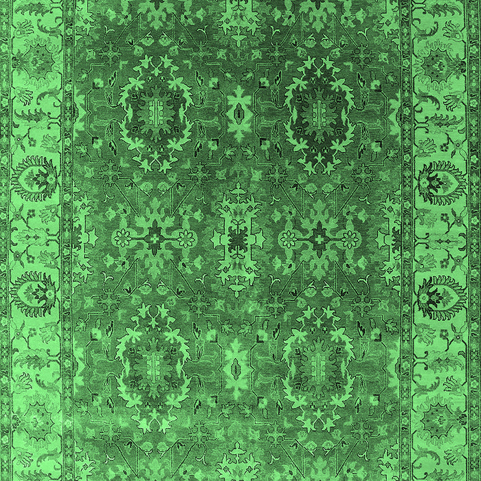 Machine Washable Oriental Emerald Green Industrial Area Rugs, wshurb2482emgrn