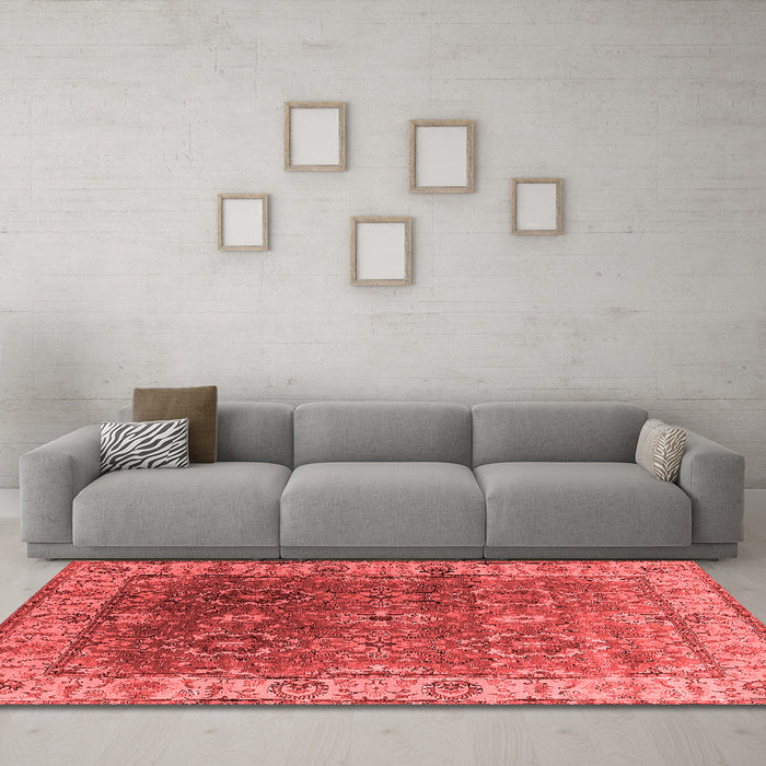 Industrial Red Washable Rugs