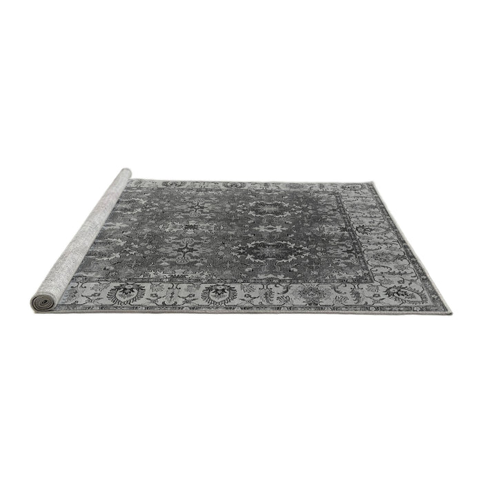 Sideview of Machine Washable Oriental Gray Industrial Rug, wshurb2482gry