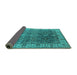 Sideview of Oriental Turquoise Industrial Rug, urb2482turq