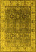 Machine Washable Oriental Yellow Industrial Rug, wshurb2482yw