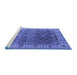 Sideview of Machine Washable Oriental Blue Industrial Rug, wshurb2482blu