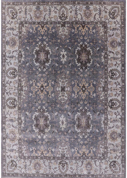Mid-Century Modern Carbon Gray Oriental Rug, urb2482