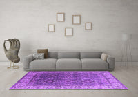 Machine Washable Oriental Purple Industrial Rug, wshurb2482pur