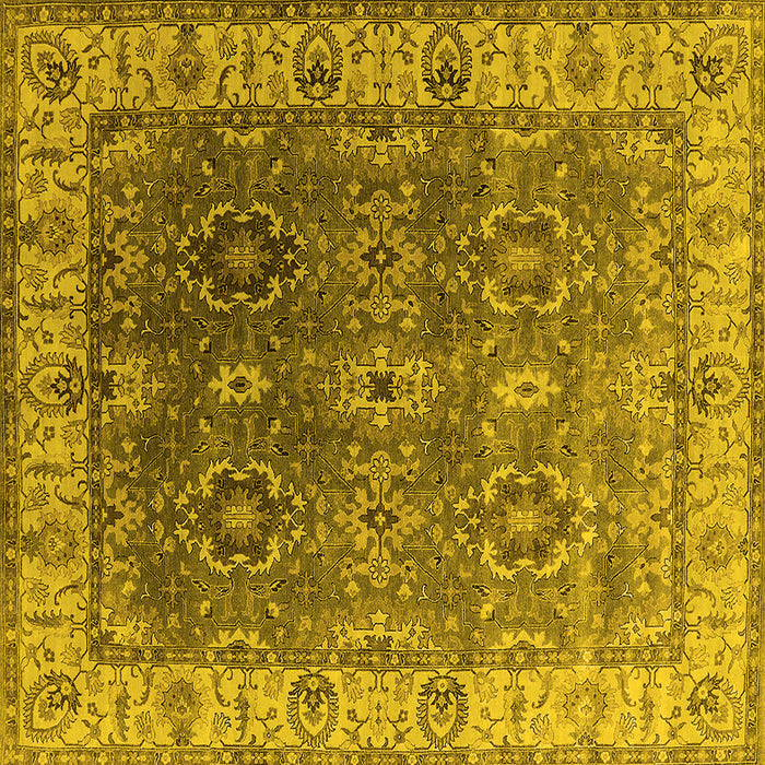 Square Oriental Yellow Industrial Rug, urb2482yw