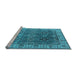 Sideview of Machine Washable Oriental Light Blue Industrial Rug, wshurb2482lblu